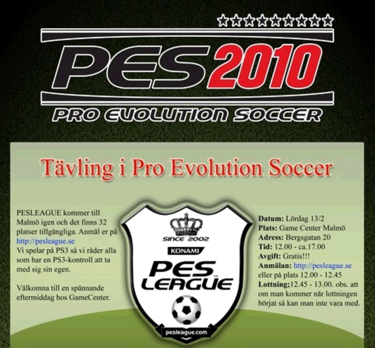 PESLeague kommer till Malmö