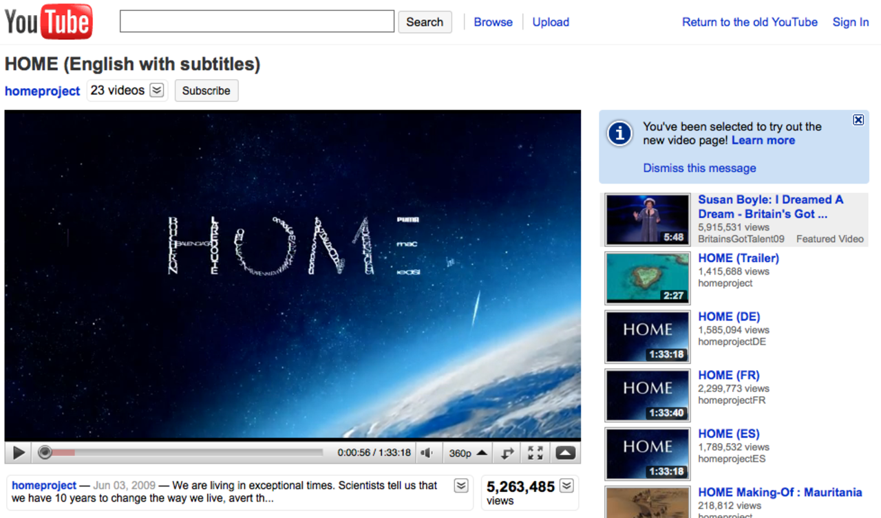 Nytt gränssnitt på YouTube