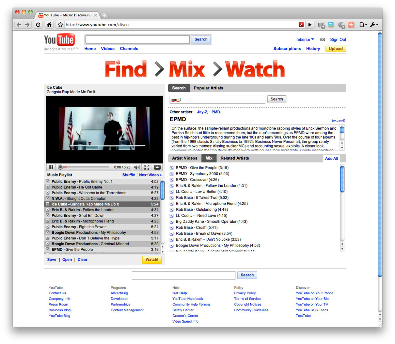 Youtube startar disco