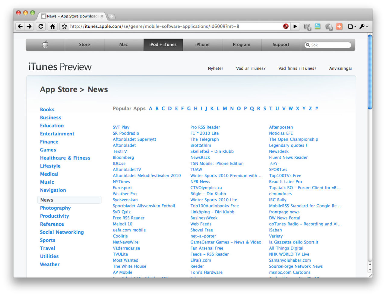 Surfa App Store i webbläsaren