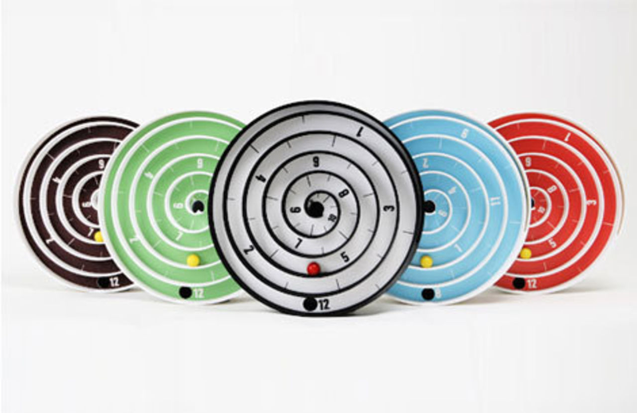 Aspiral Clock har en boll som timvisare