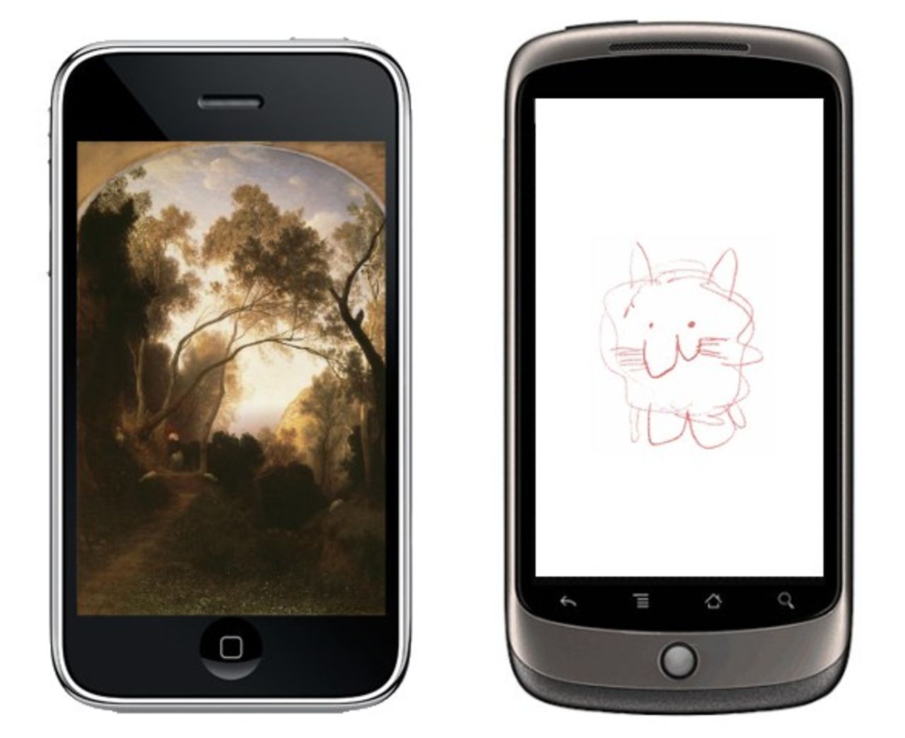 iPhone-skärmen spöar Nexus Ones skärm