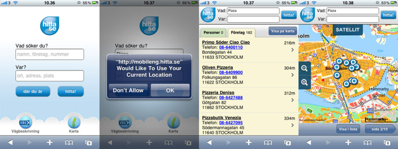 Hitta.se gör webapp