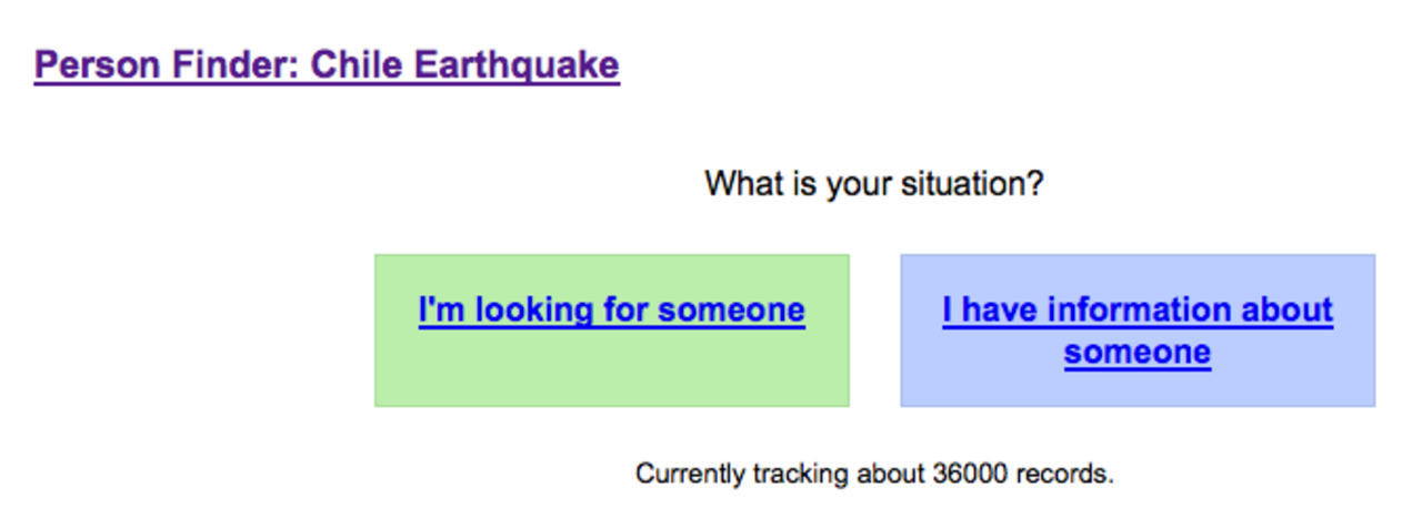 Google letar offer efter jordbävningen i Chile