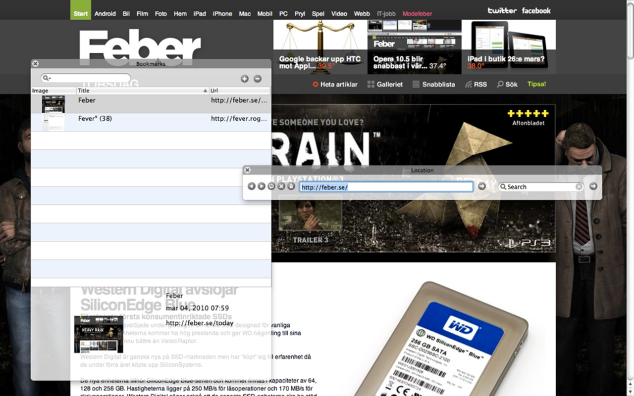 Trevlig fullskärmswebbläsare