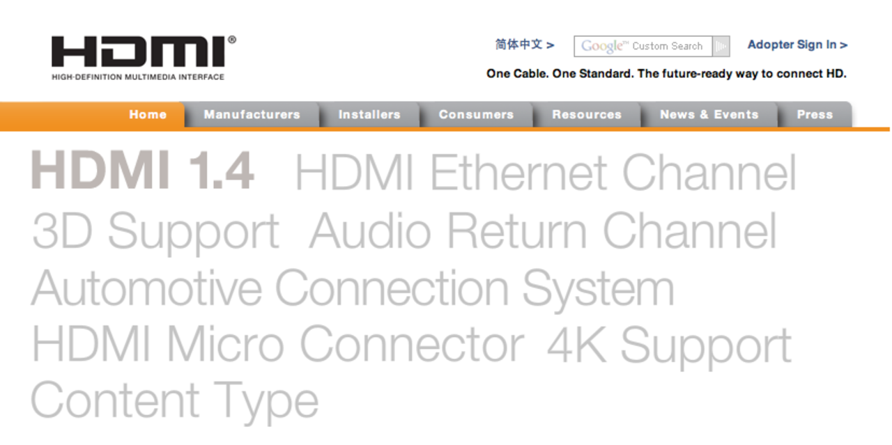 Ny hdmi standard, hdmi 1.4a
