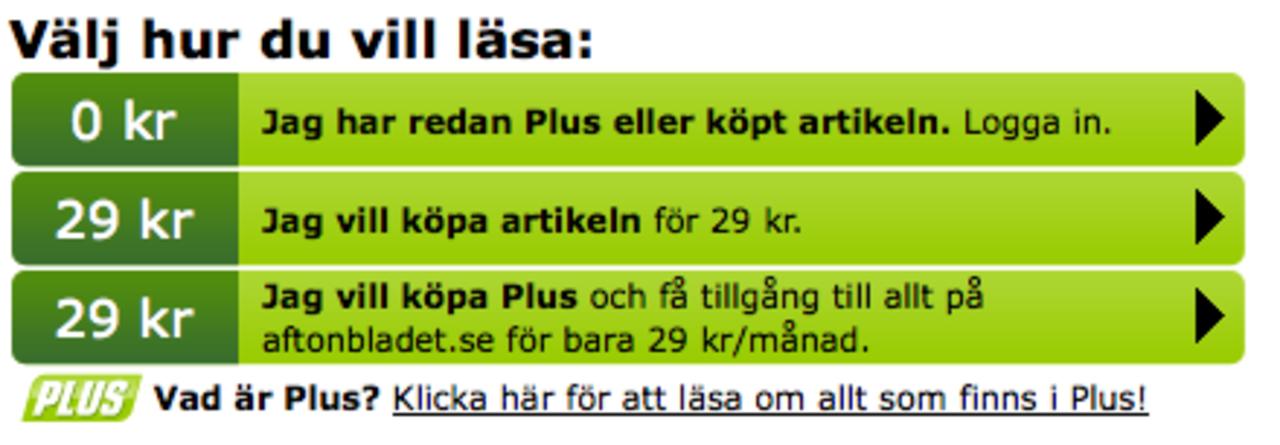 Nu går det att köpa Aftonbladets plus-material styckvis