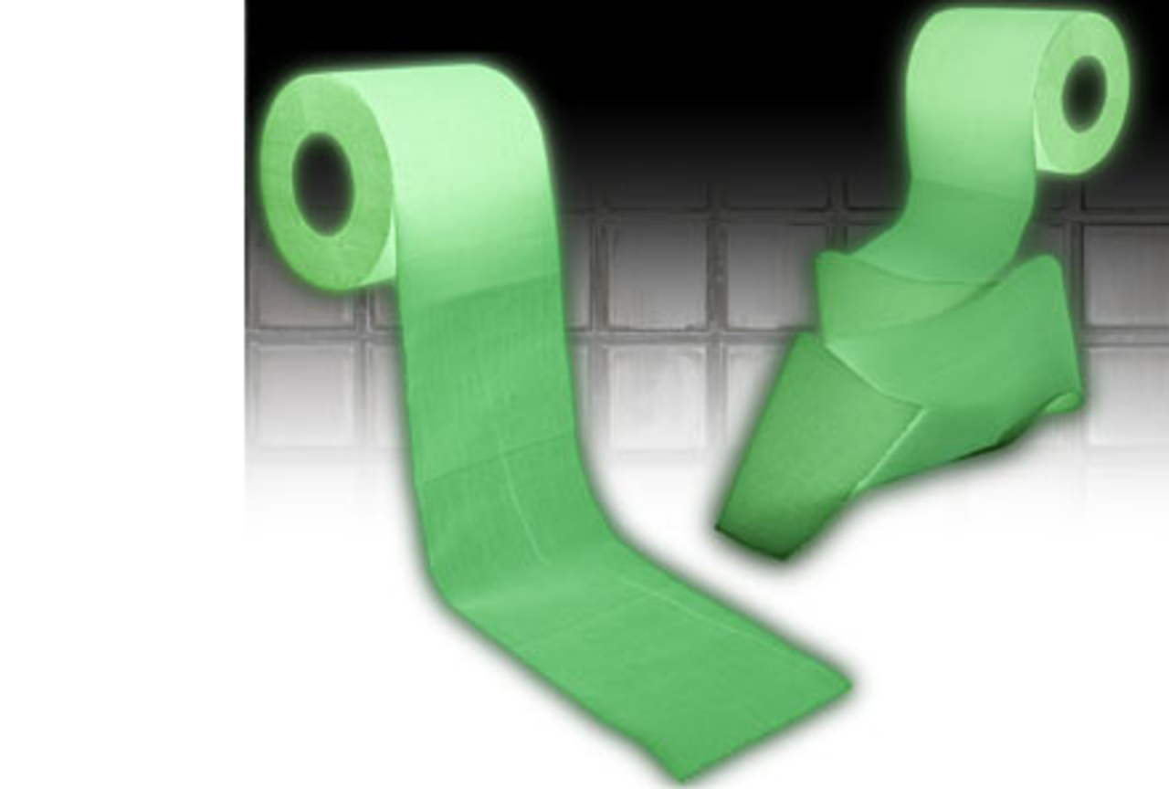 Självlysande toalett-papper