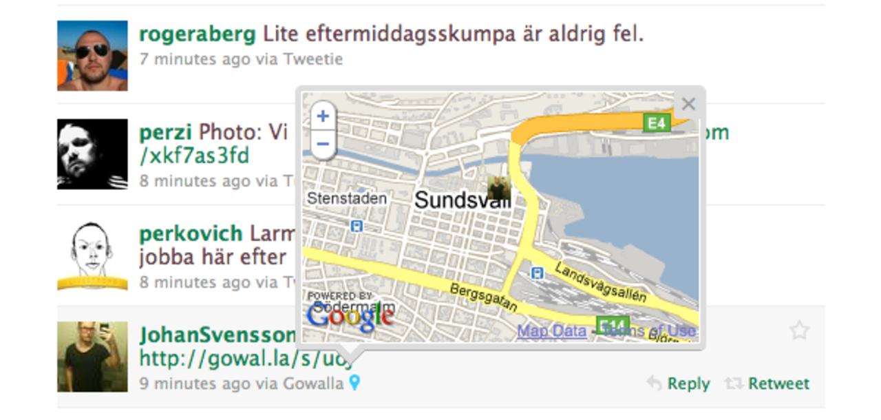 Nu visar Twitter.com var du är