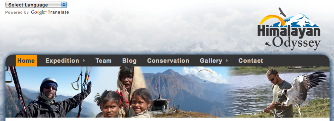 Följ skärmflygare över Himalaya