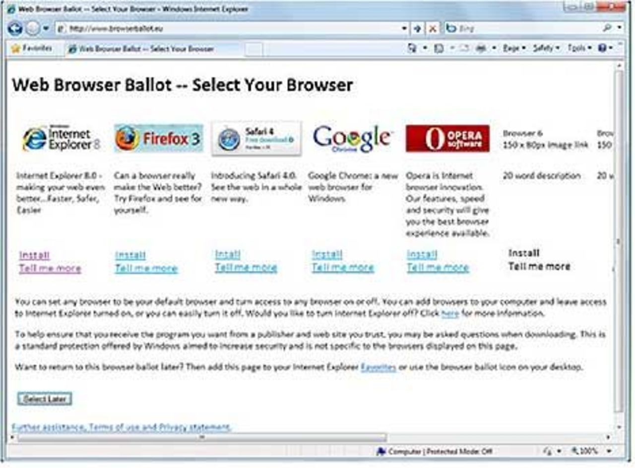 Mindre webbläsare är inte nöjda med Microsofts ändring i Windows 7