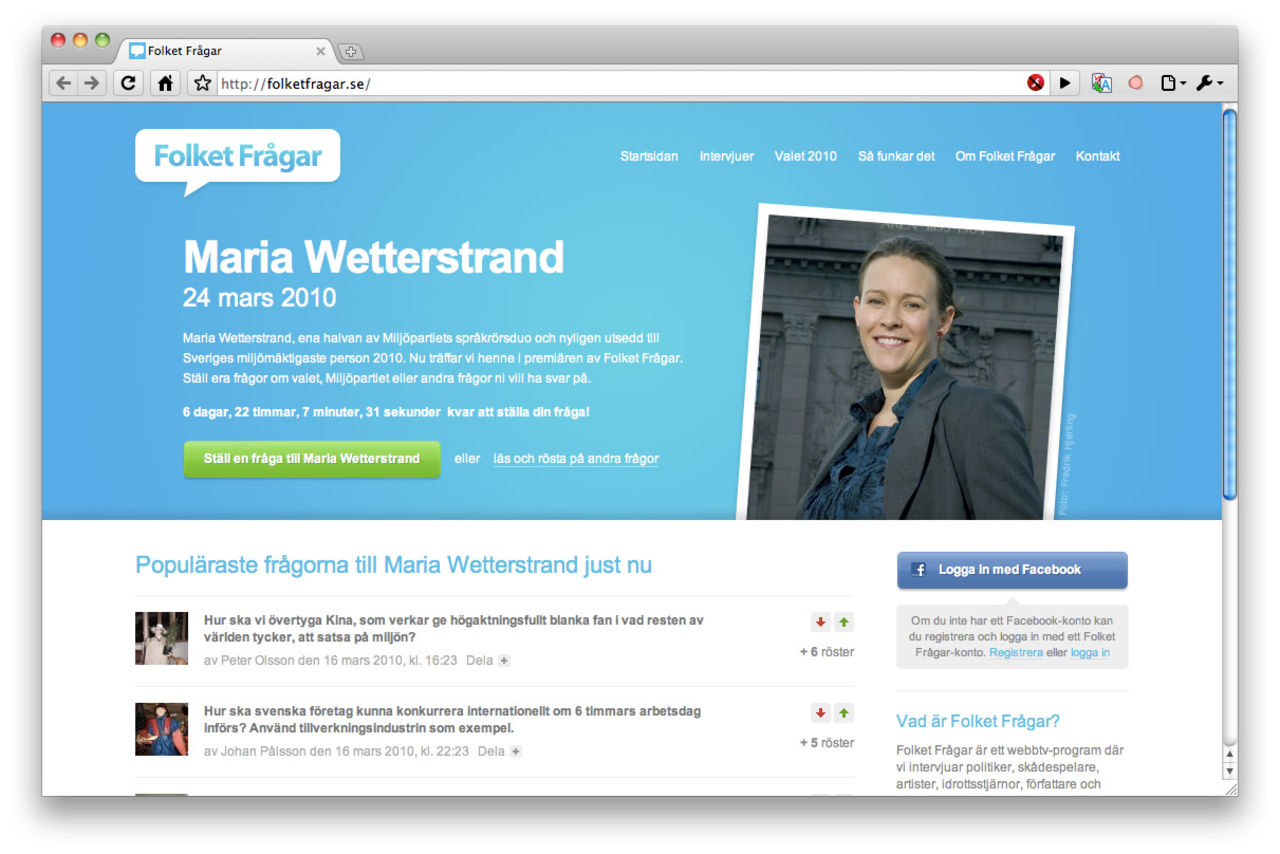 Folket frågar Maria Wetterstrand