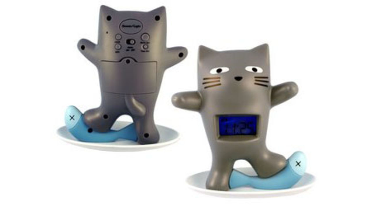 Katt och död fisk-klocka
