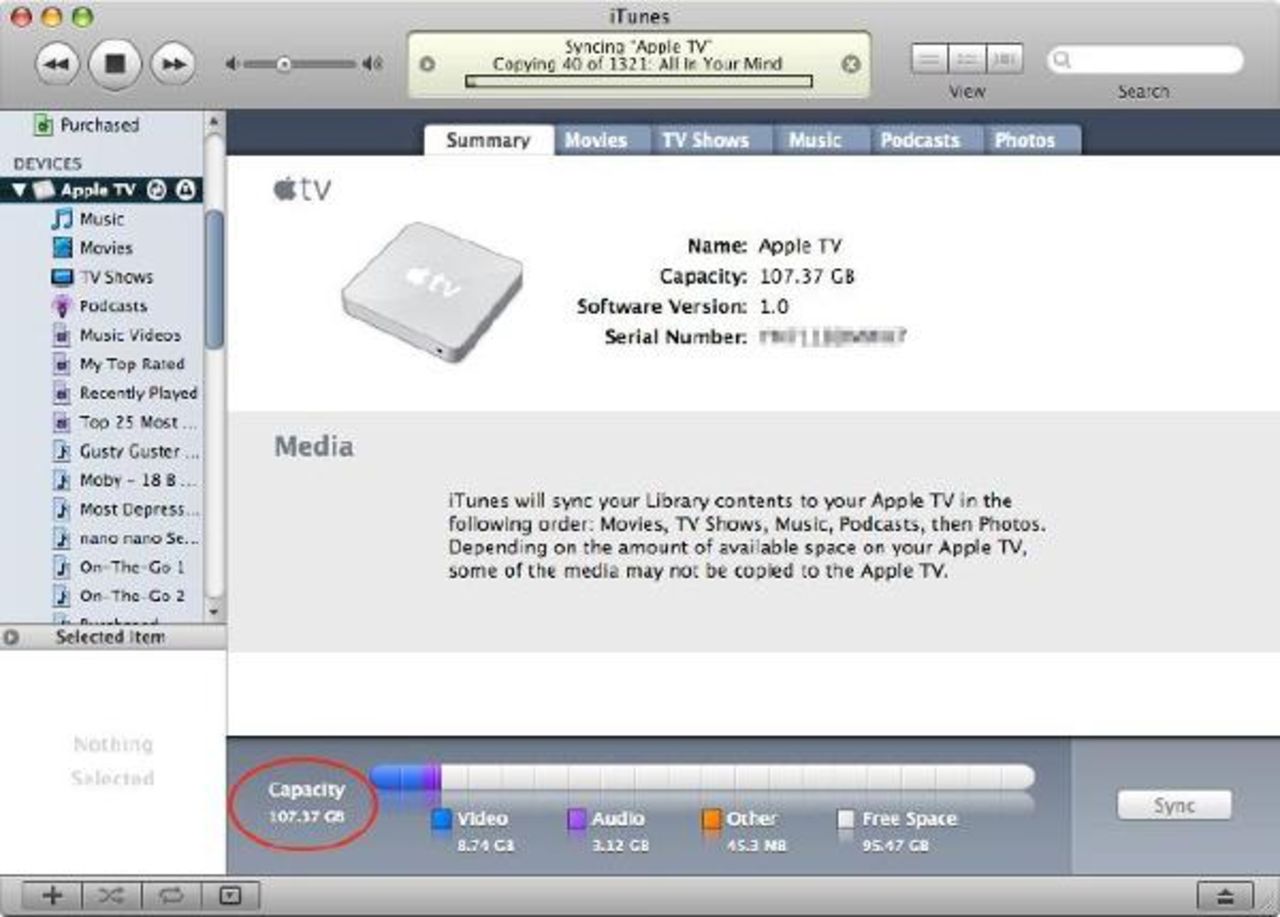 Apple TV med större disk