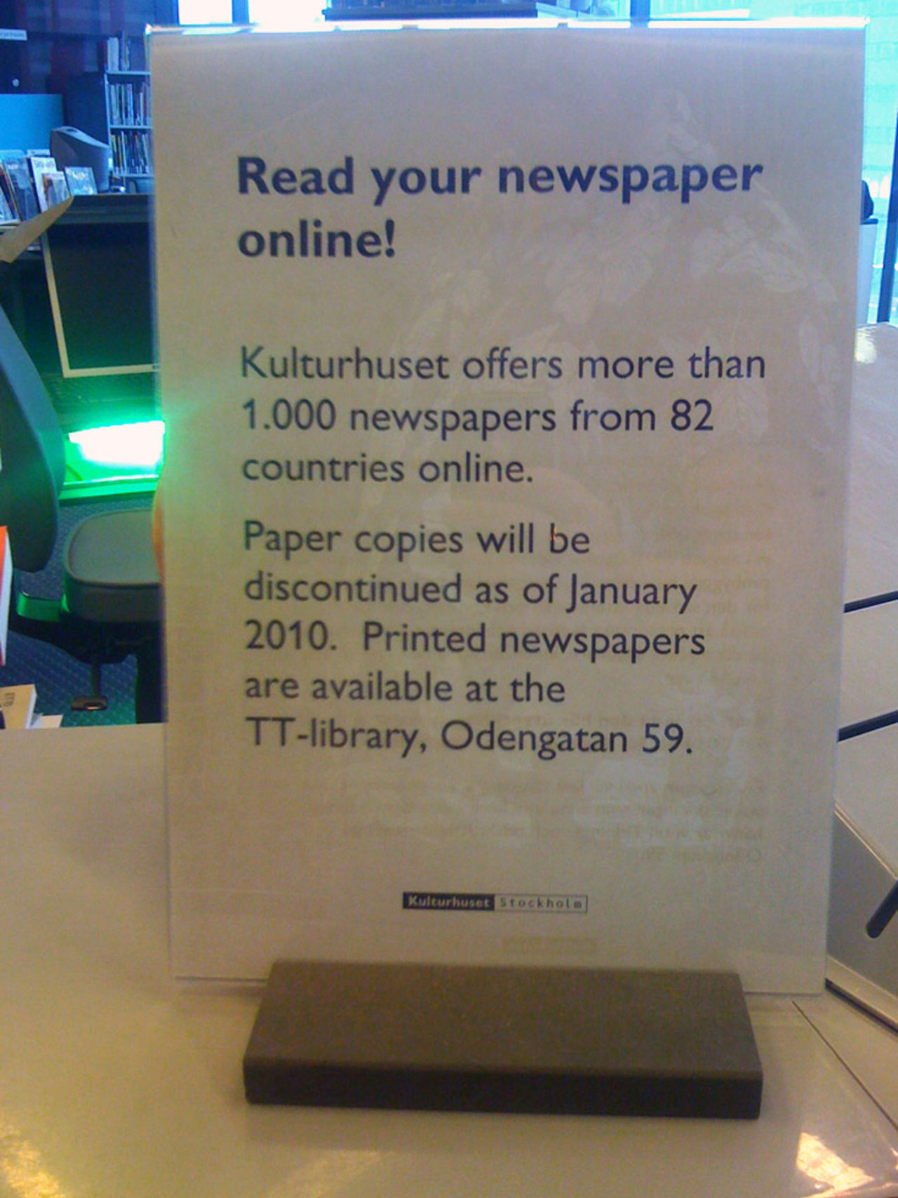 Kulturhuset dödar papperstidningen