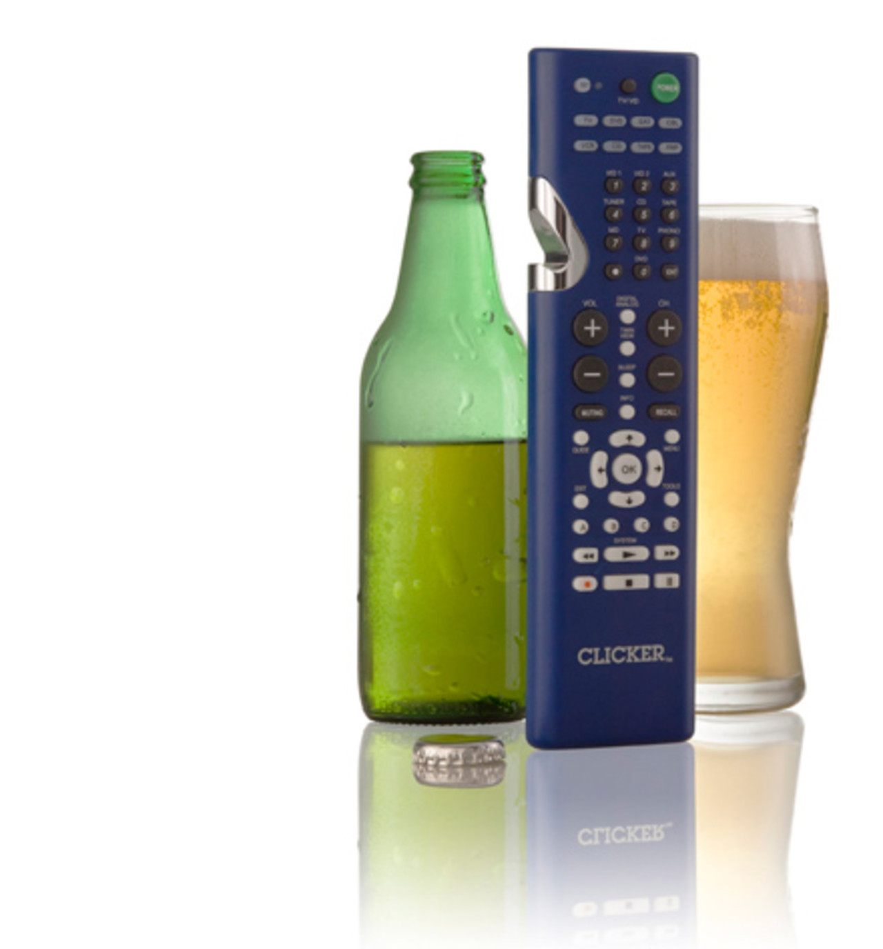 Clicker - fjärrkontroll med inbyggd kapsylöppnare