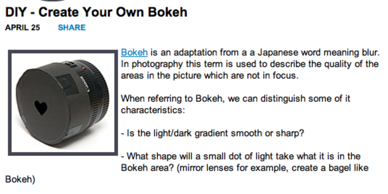 Forma din bokeh