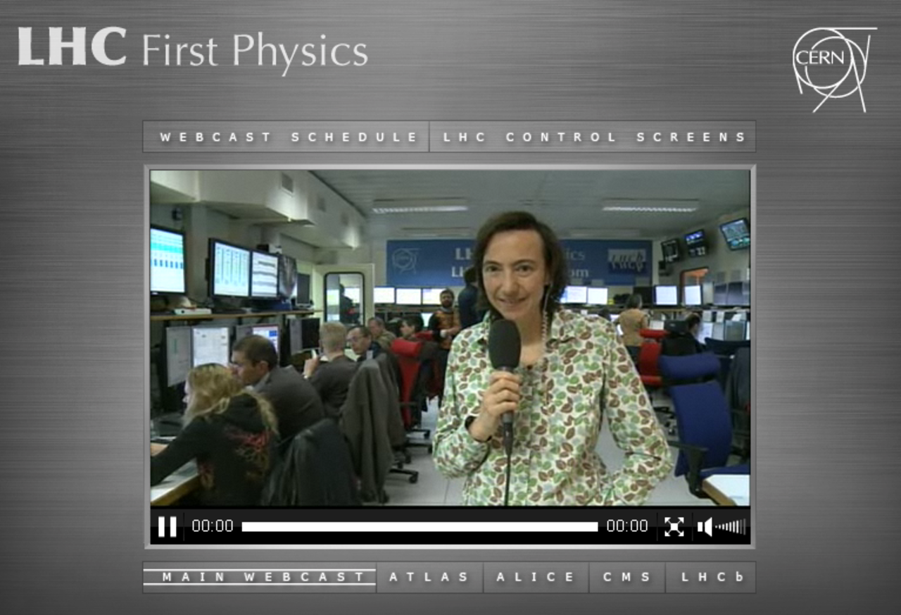 Livestream från LHC:s första proton-kollision