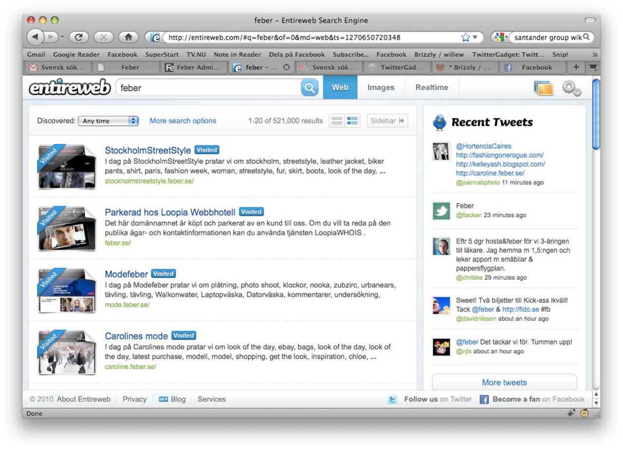 Nylansering av svenska sökmotorn Entireweb