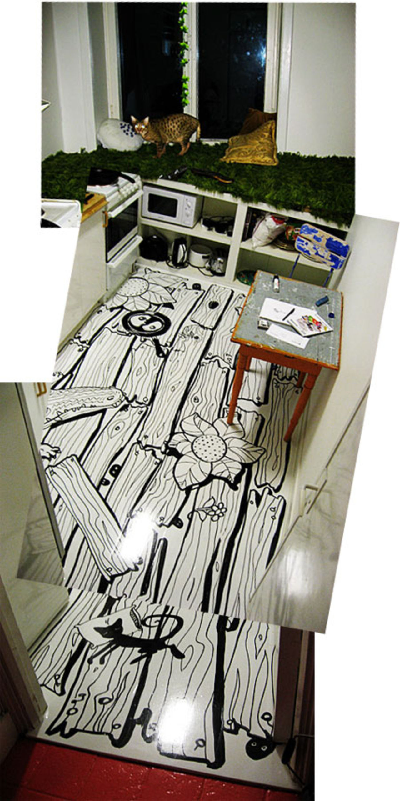 Att rita på golvet är vackert!