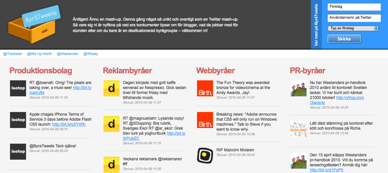 Vad twittrar den svenska byråvärlden om?