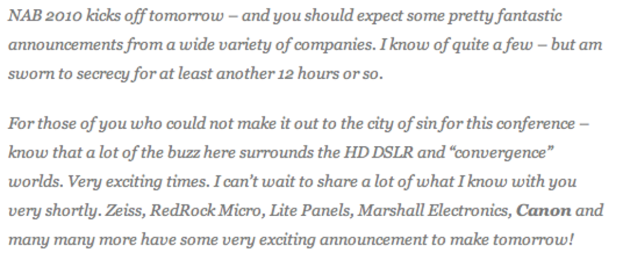 Canonlansering sker imorgon