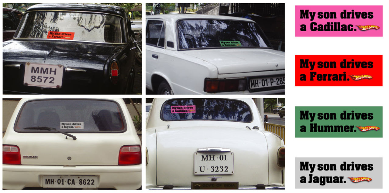 Min son kör en Hummer