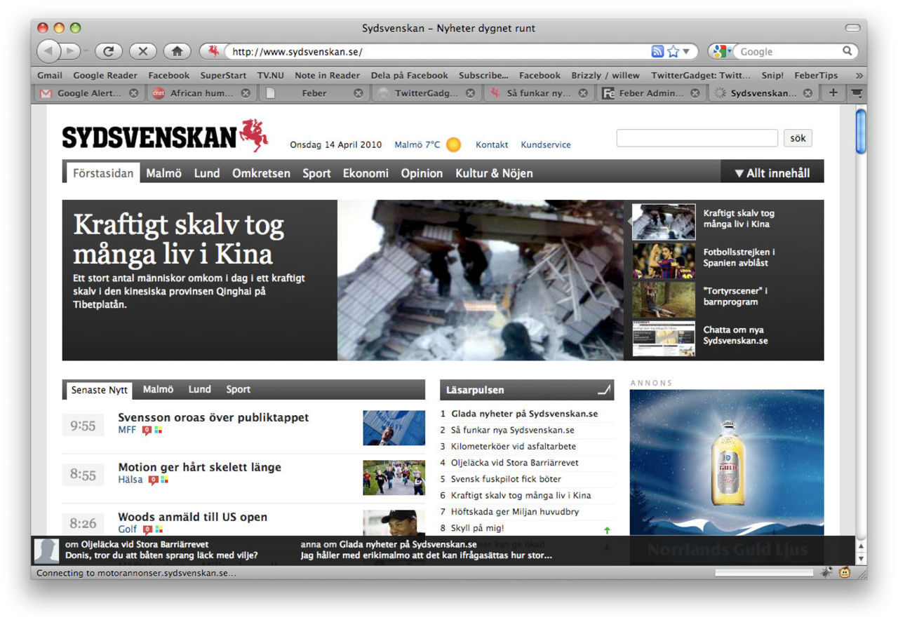 Vågad nydesign av Sydsvenskan.se