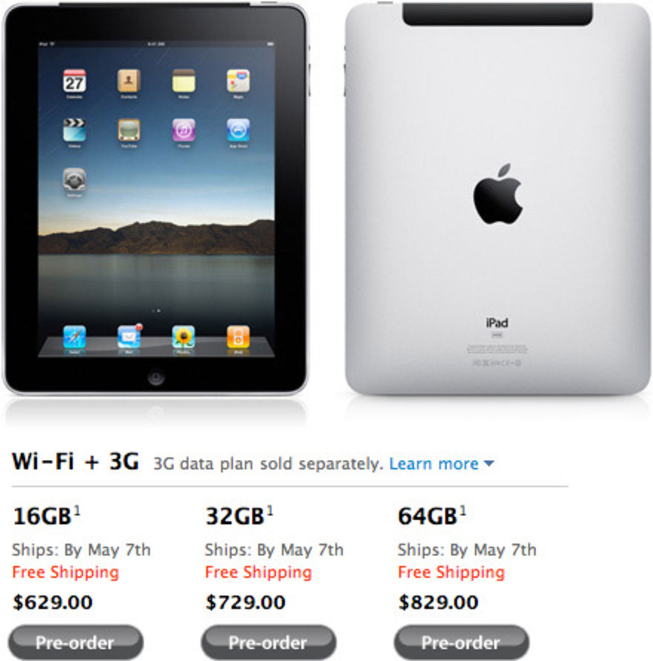 iPad 3G skeppas 7 maj