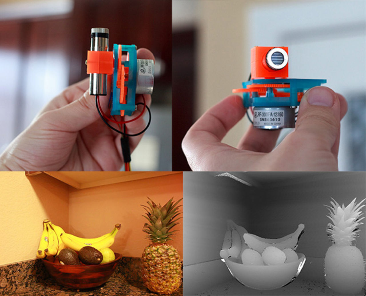 Fejka kort skärpedjup med avståndsscanner