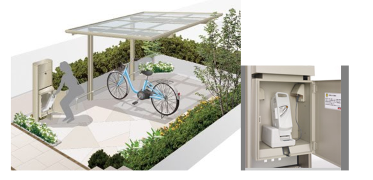 Ladda cykeln där den står parkerad