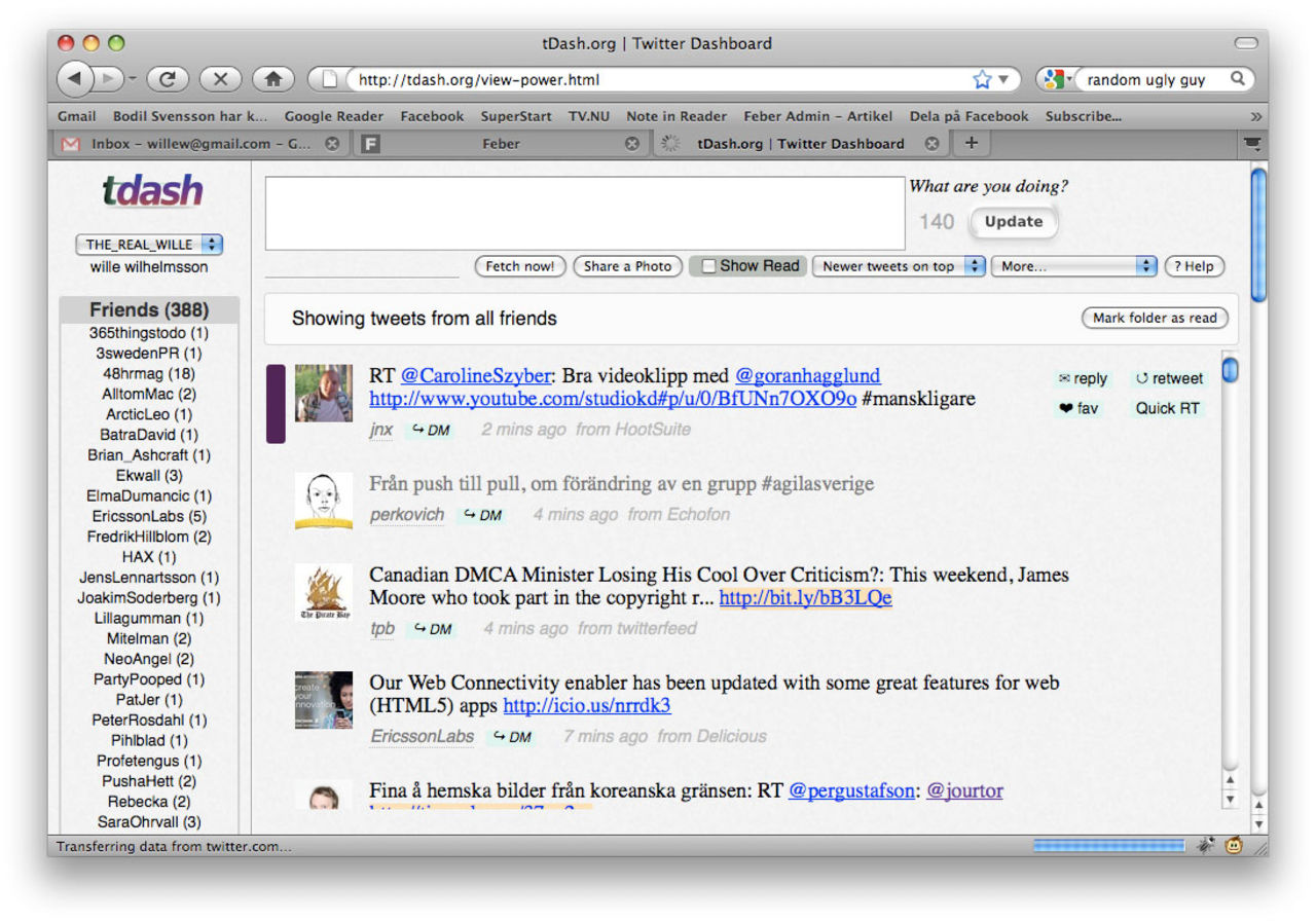 tDash - webbaserad twitterläsare