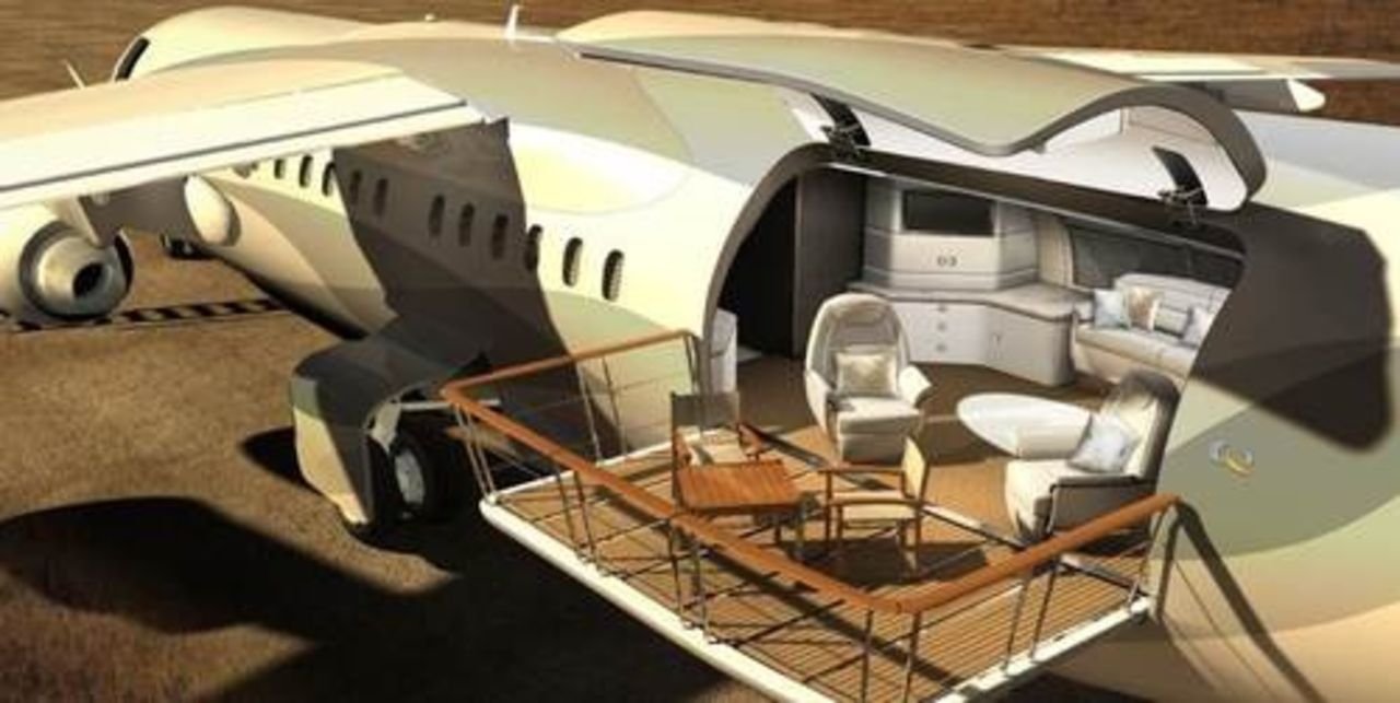 Flygplan med ute-terass