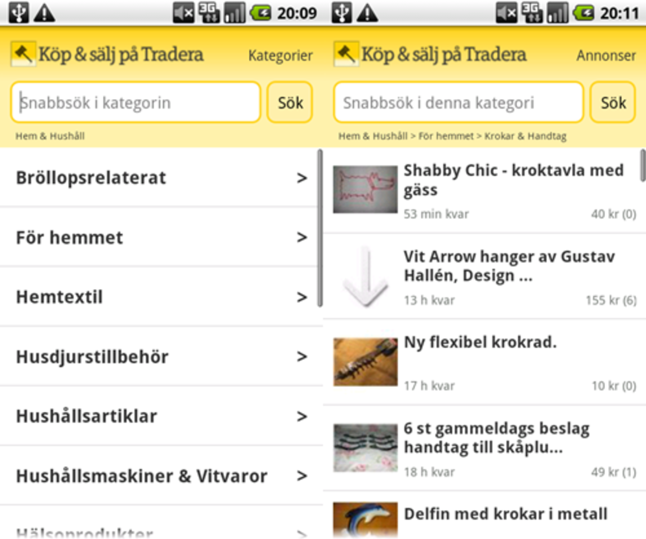 Köp & sälj på Tradera med med din android