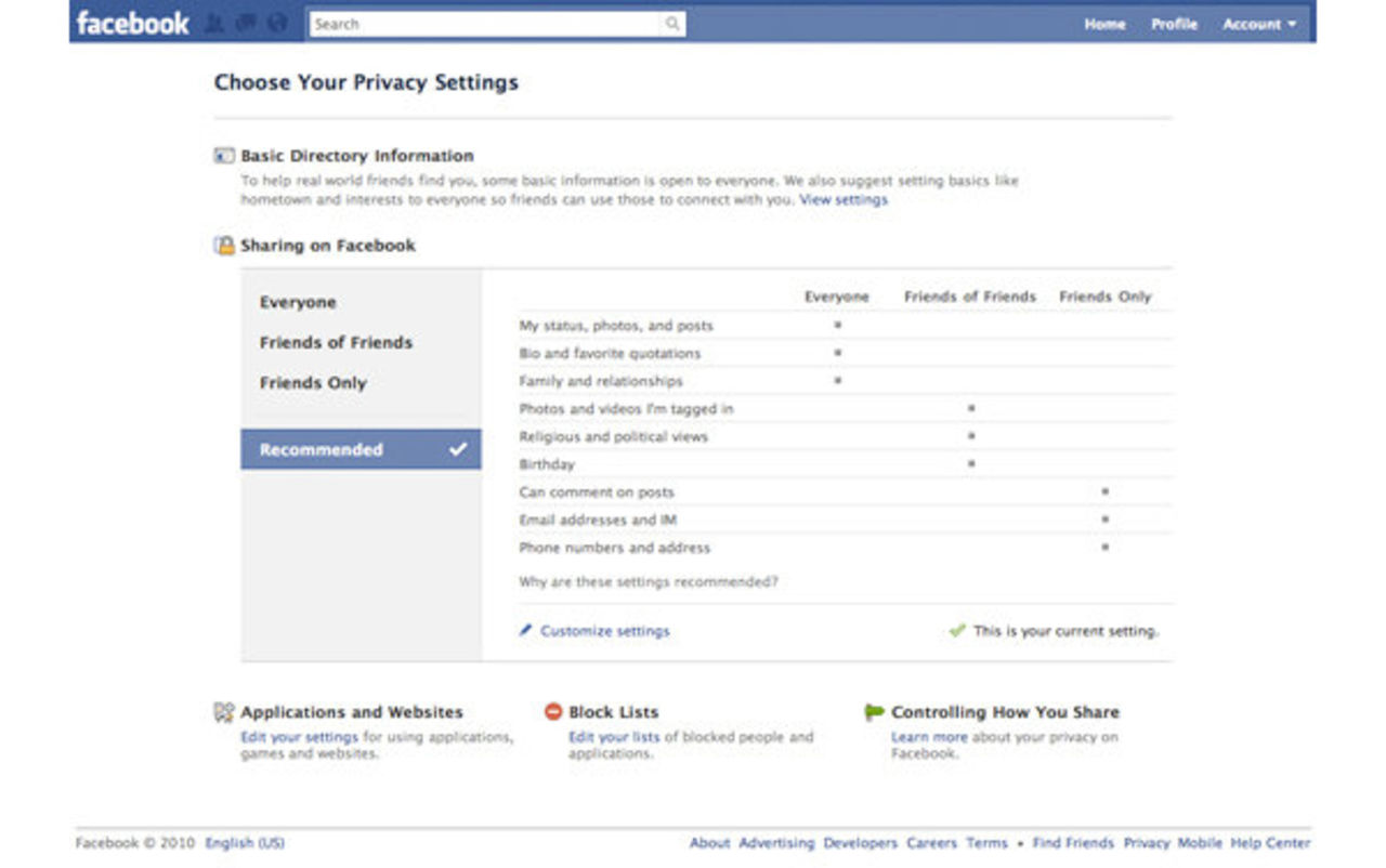 Facebook presenterar nya inställningar