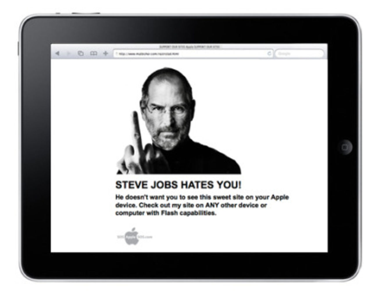 Flash-entusiast skickar ett budskap till Steve Jobs
