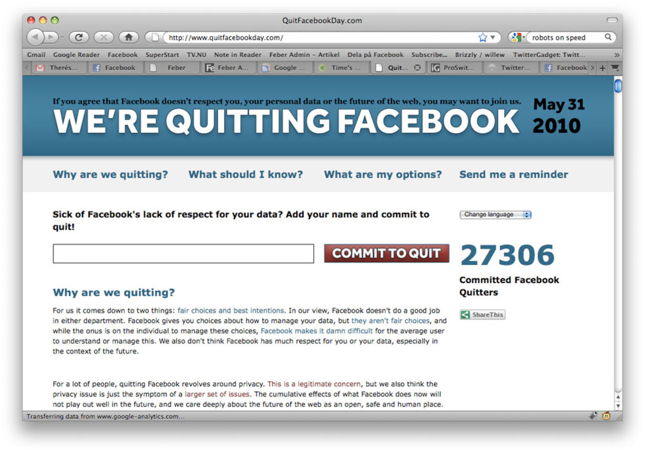 Idag är Facebook-avslutar-dagen