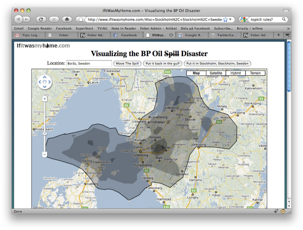 Hur stort är oljebältet i gulfen egentligen?