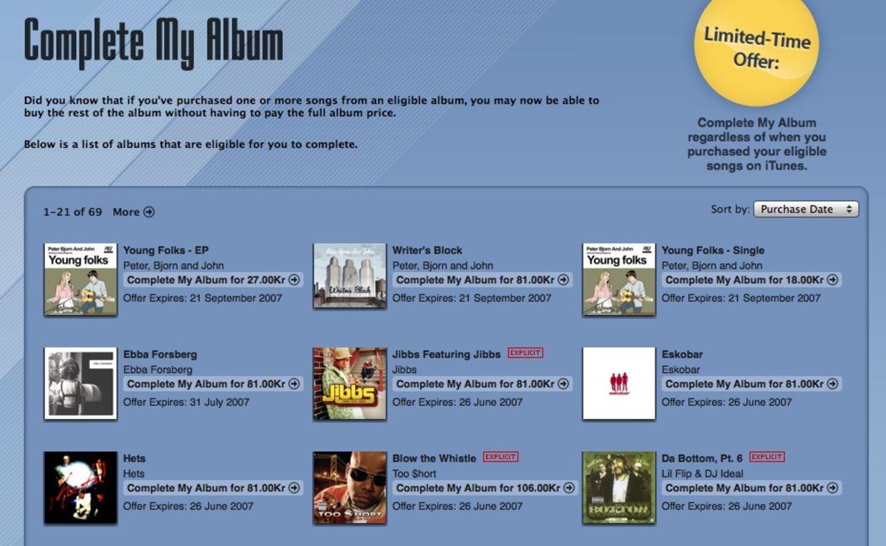 Köp singel - få rabatt på plattan