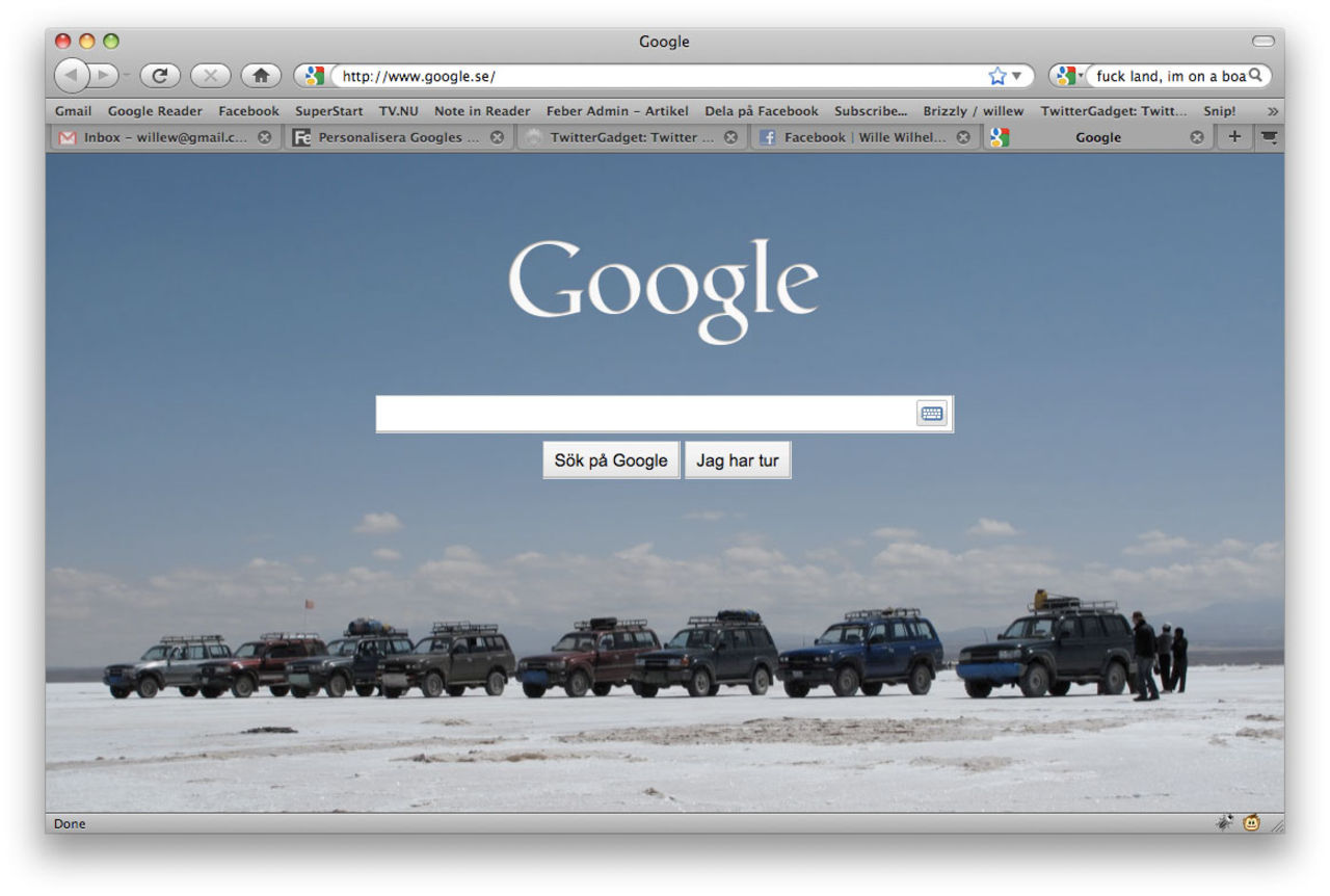 Bakgrundsbild på Google.se