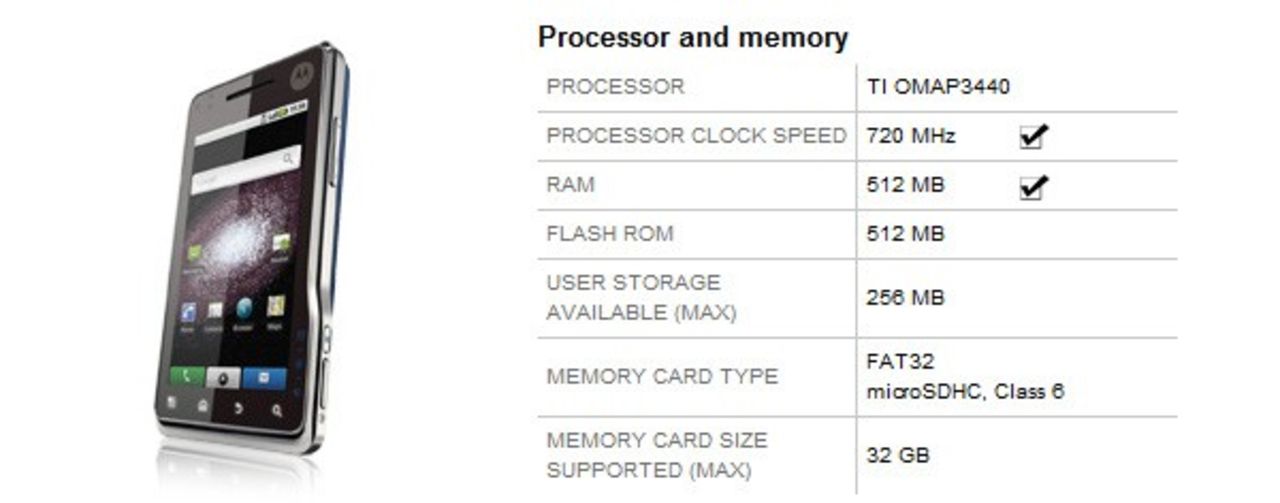Motorola Milestone XT720 gör skäl för sitt namn