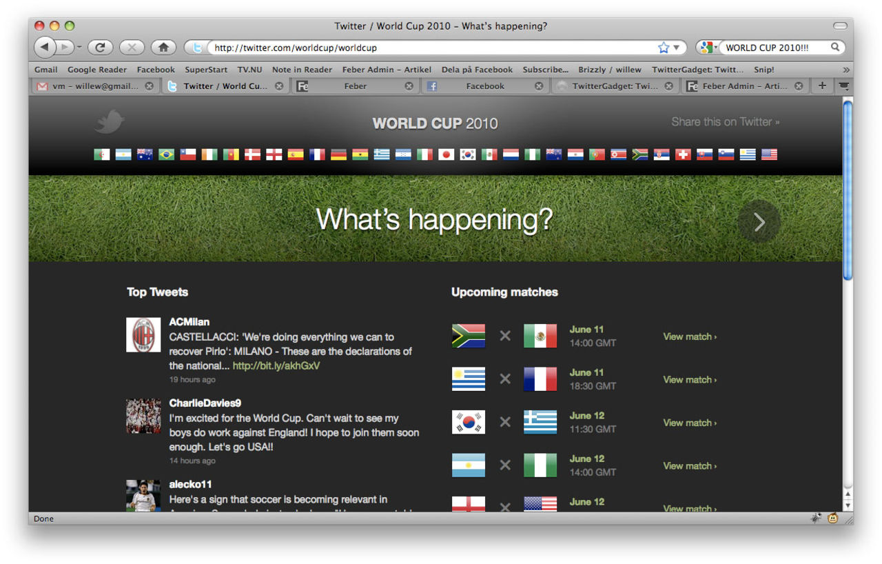 Följ Fotbolls-VM på Twitter