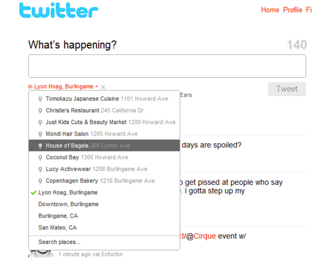 Twitter Places - positionering på Twitter