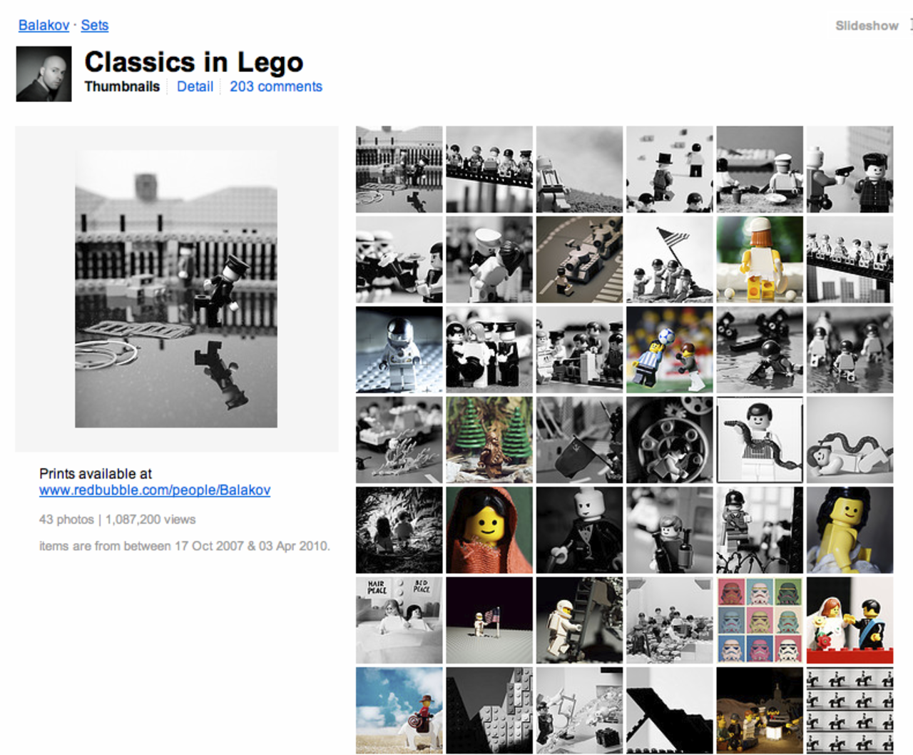 Legovarianter av klassiska foton