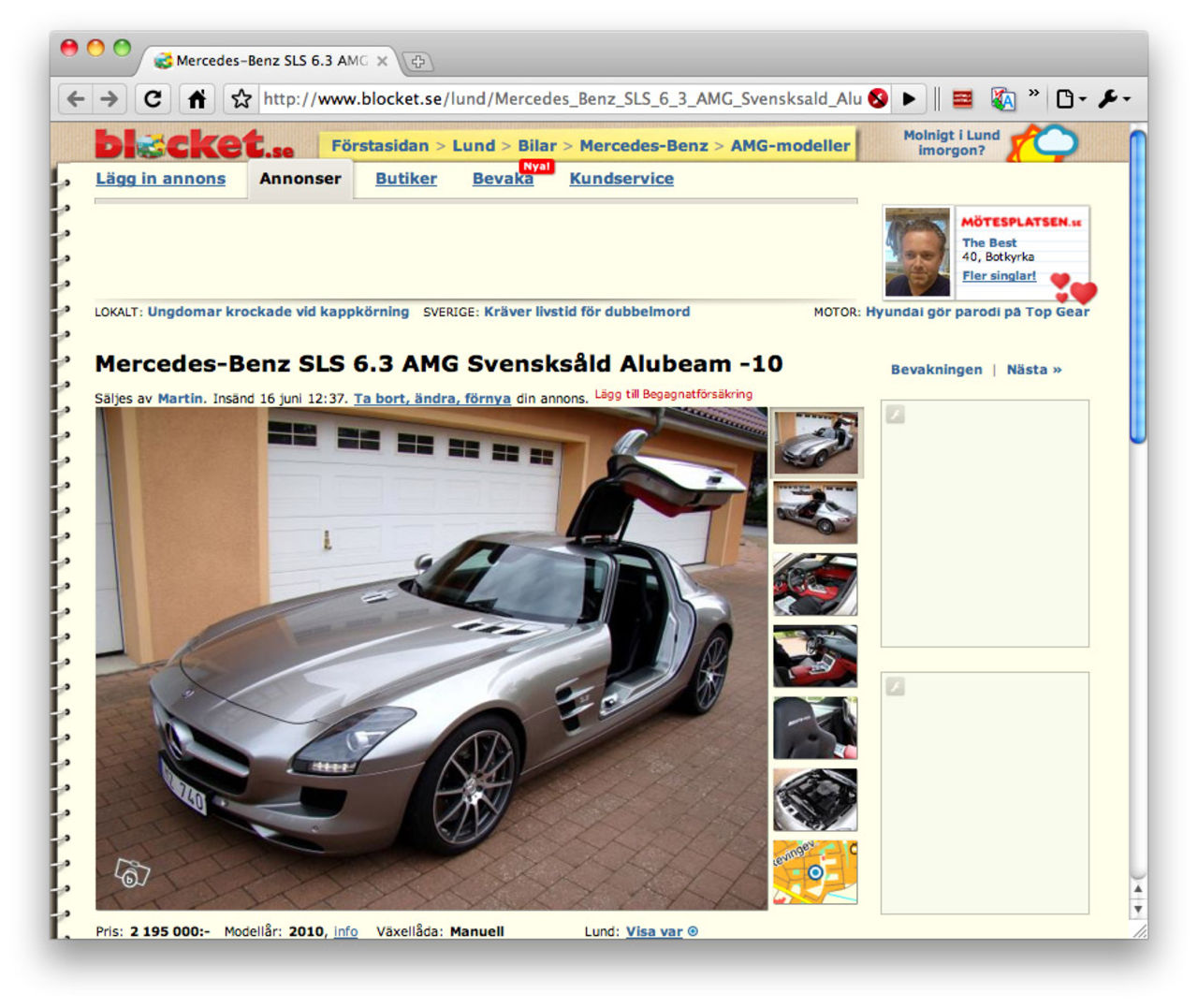 Mercedes-Benz SLS på Blocket