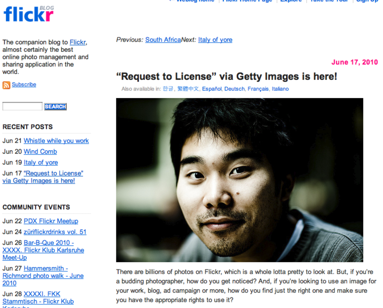 Sälj dina Flickr-bilder via Getty Images