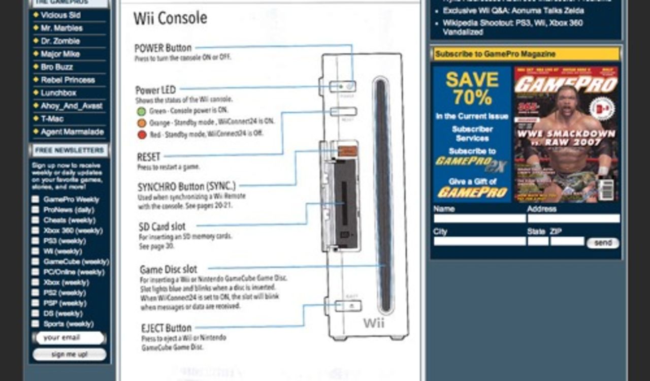 Wii-bruksanvisningen ute på nätet