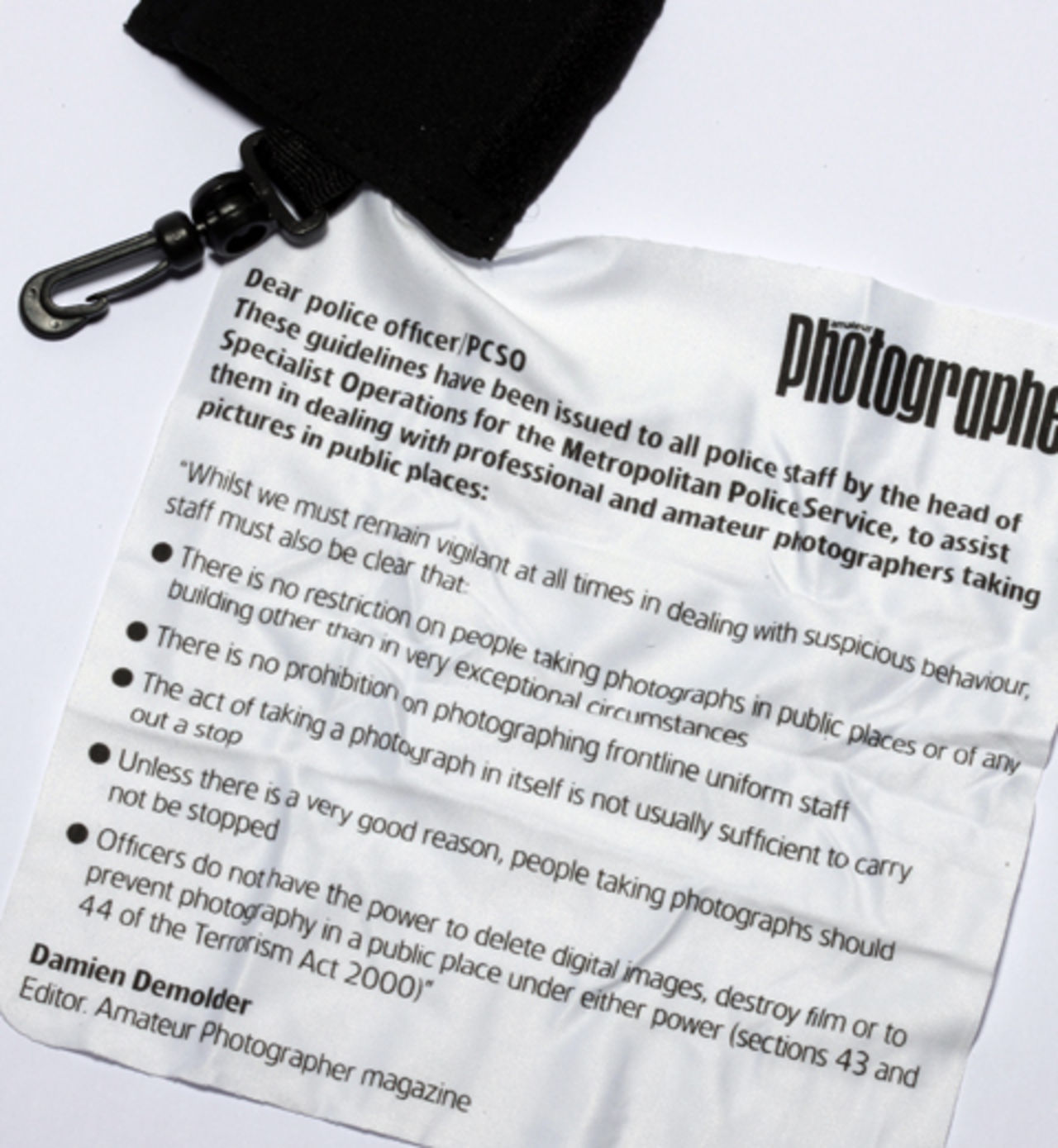 Rengöringsduk med fotografers rättigheter