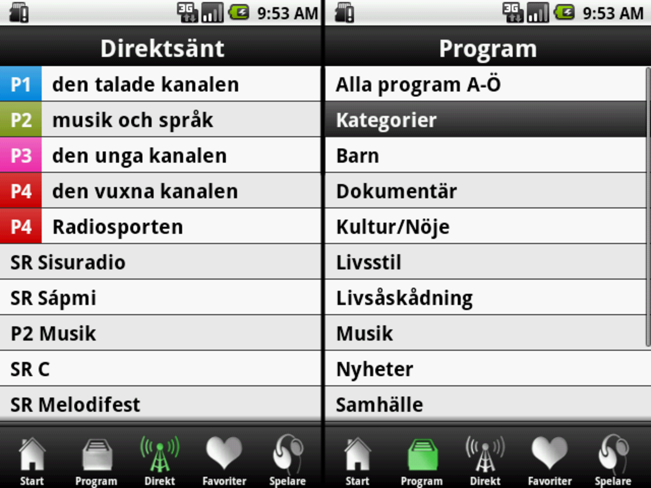 Sveriges Radio Play, radio i telefonen