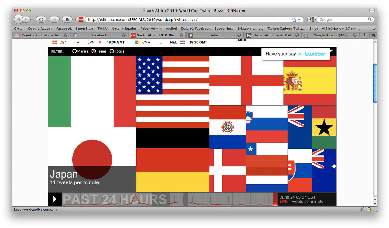 VM-Twitter i realtid